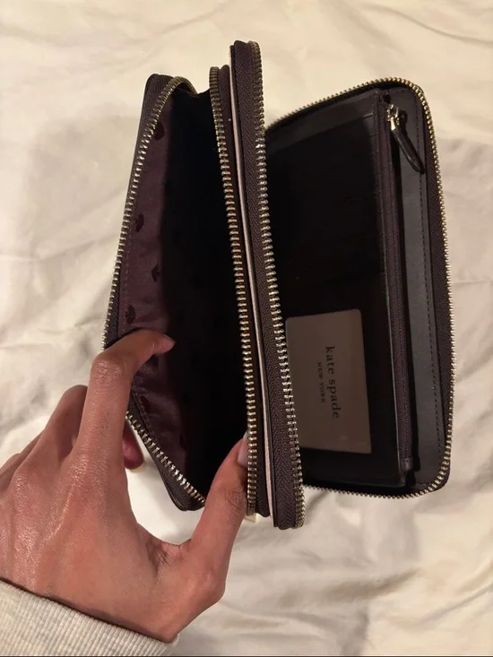 Kate Spade New York Burgundy & Blush Tote Bag + Matching Wallet Set - Picture 12 of 13